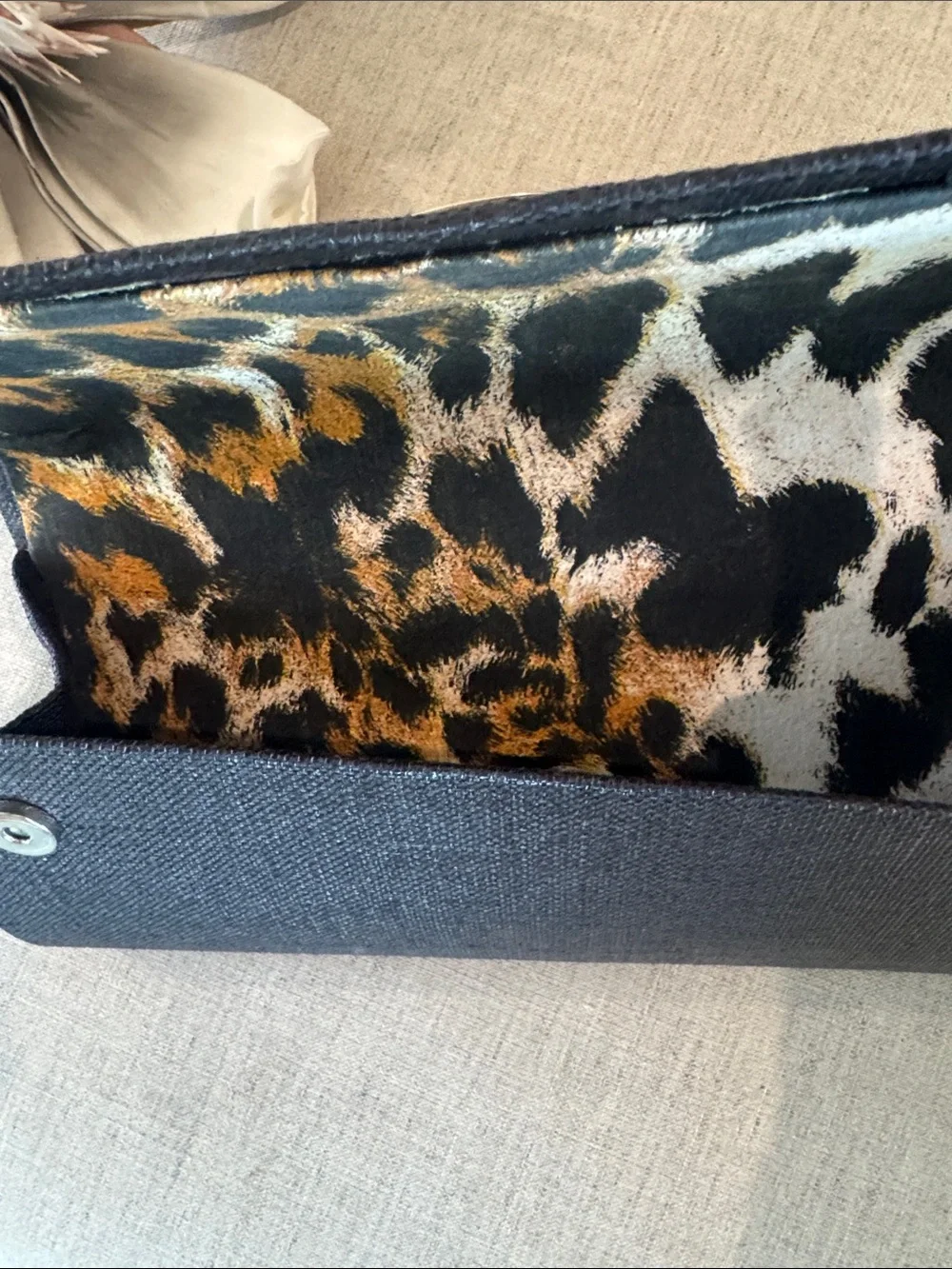 Elegant Black Evening Large Clutch with Gold Accent